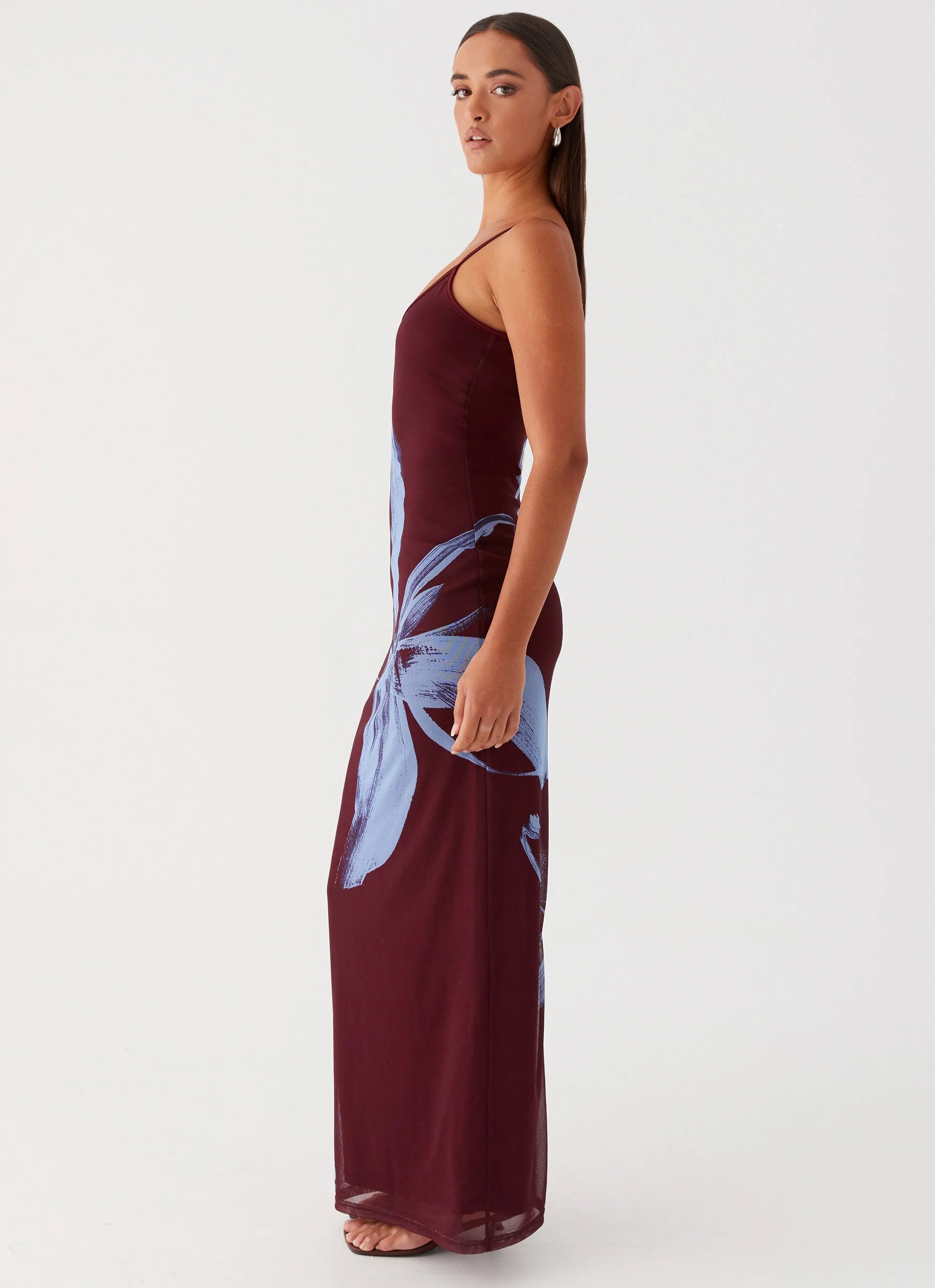 Serene Maxi Dress - Brown Purple Floral