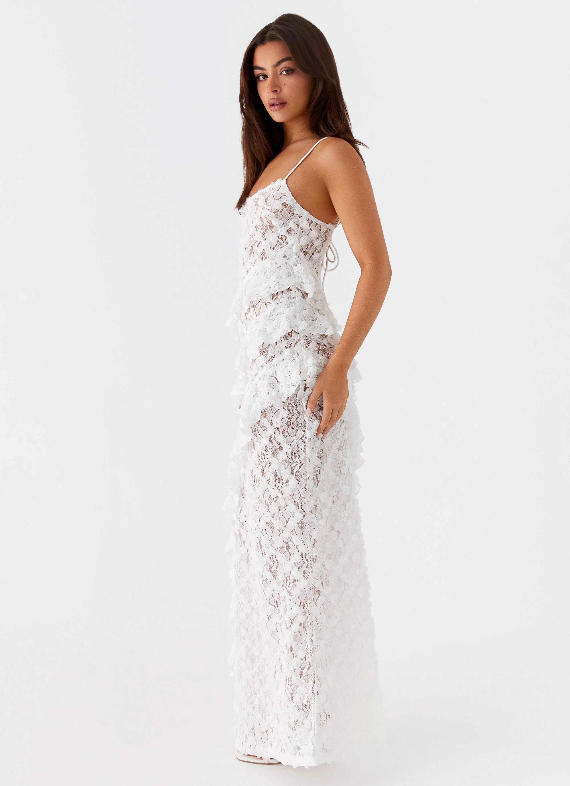 Sansone Frill Maxi Dress - White