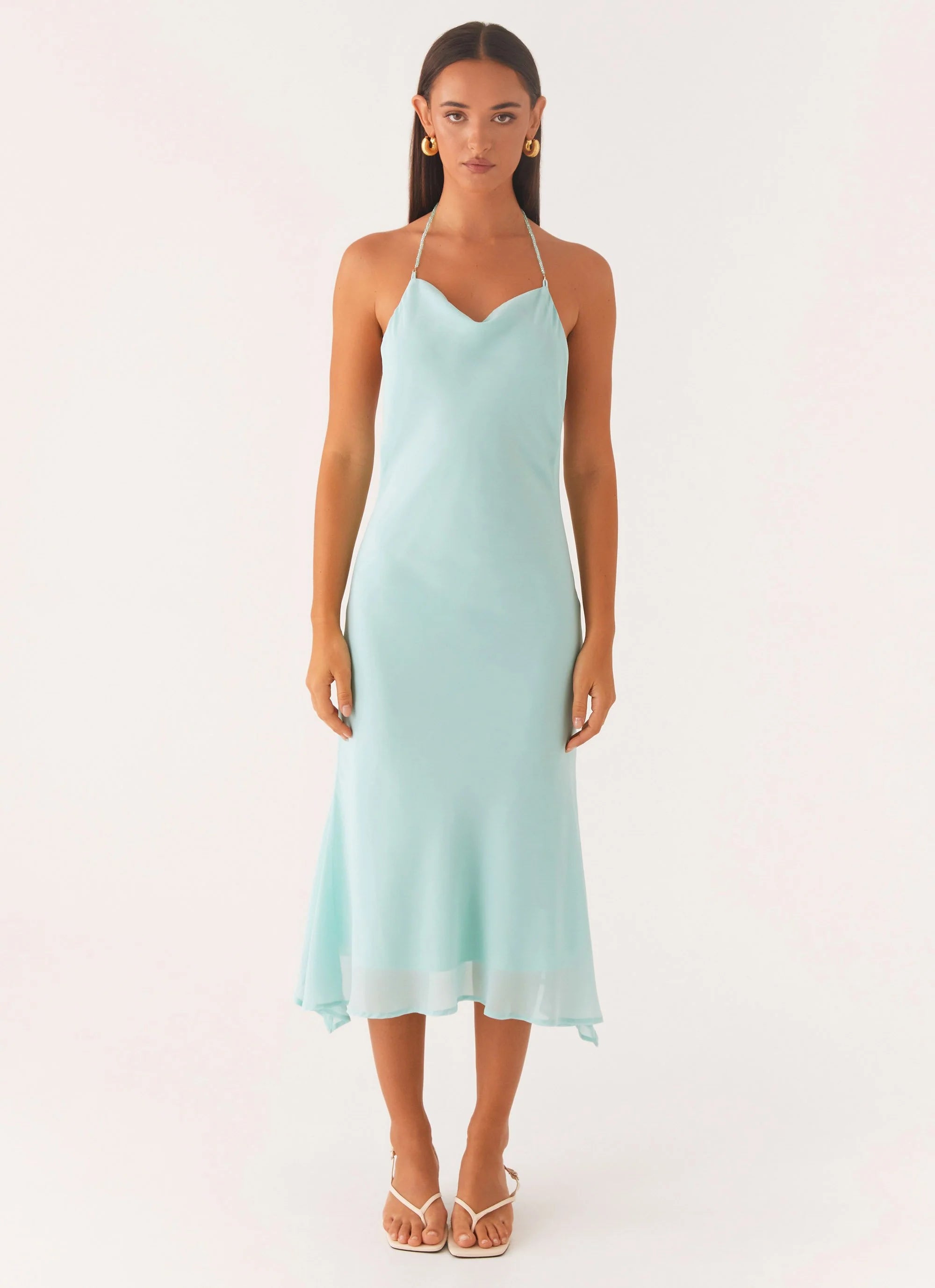 Deep Dive Midi Dress - Pale Blue