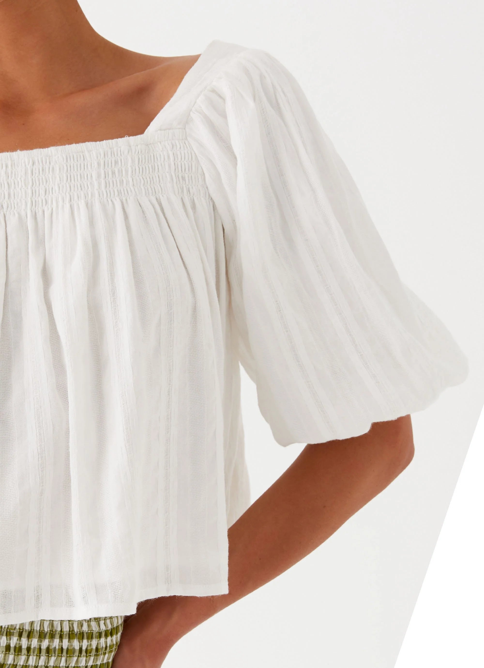 Tanika Puff Sleeve Top - White