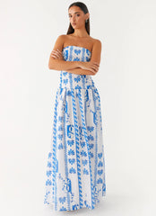 Carmel Maxi Dress - Floral Wave