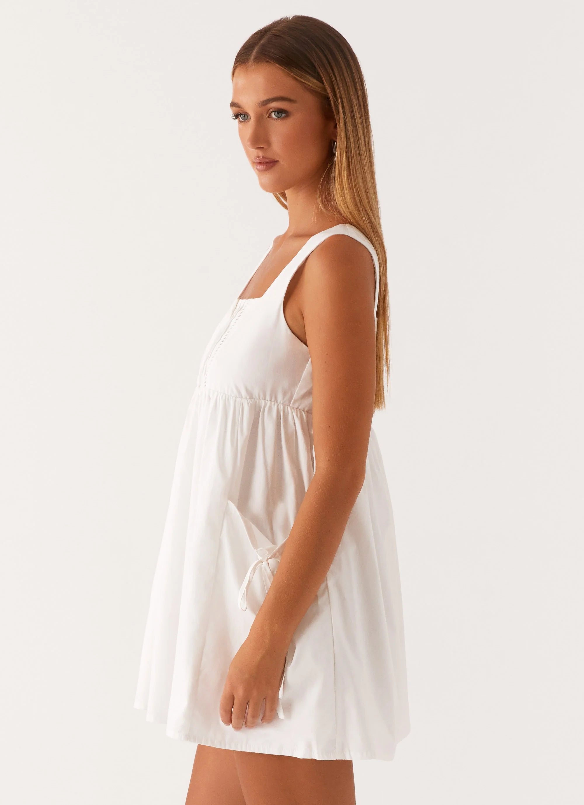 Ottoline Babydoll Mini Dress - White