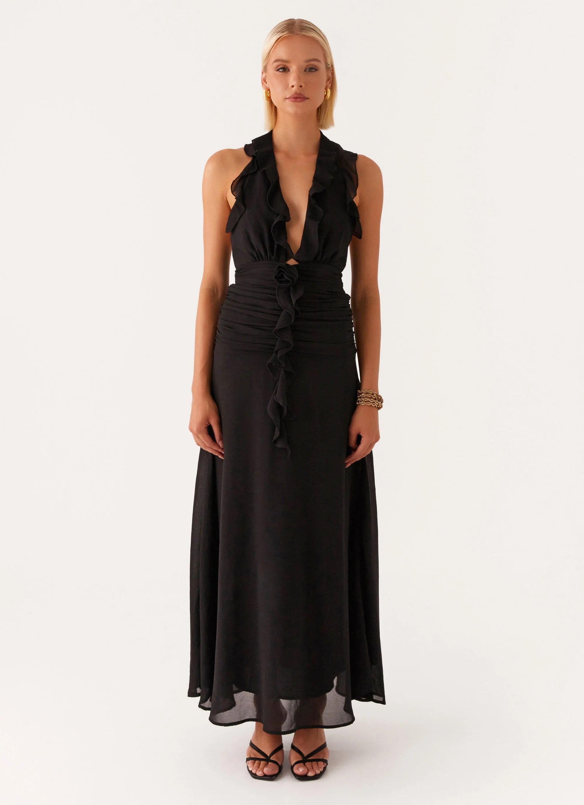 What You Need Frill Maxi Dress - Black