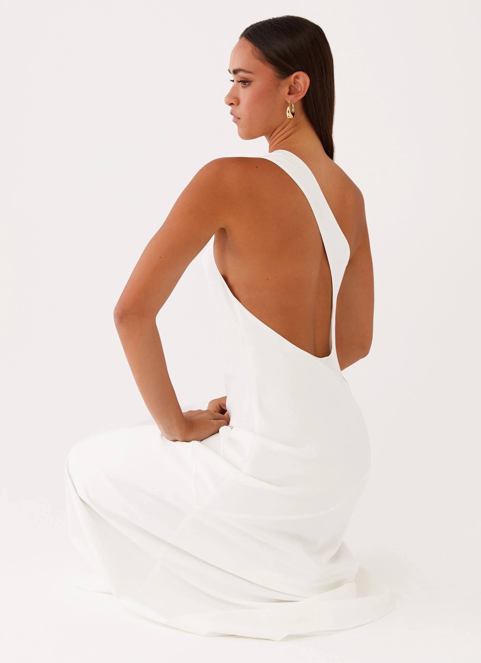 Oaklyn One Shoulder Maxi Dress - Ivory