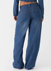 Ride Elegant Baggy Jeans - Vintage Blue Wash