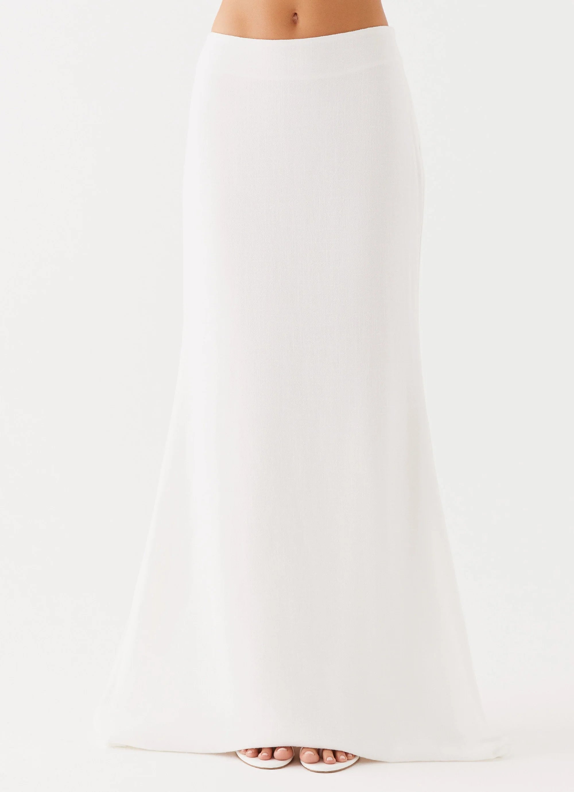 Parker Linen Maxi Skirt - White