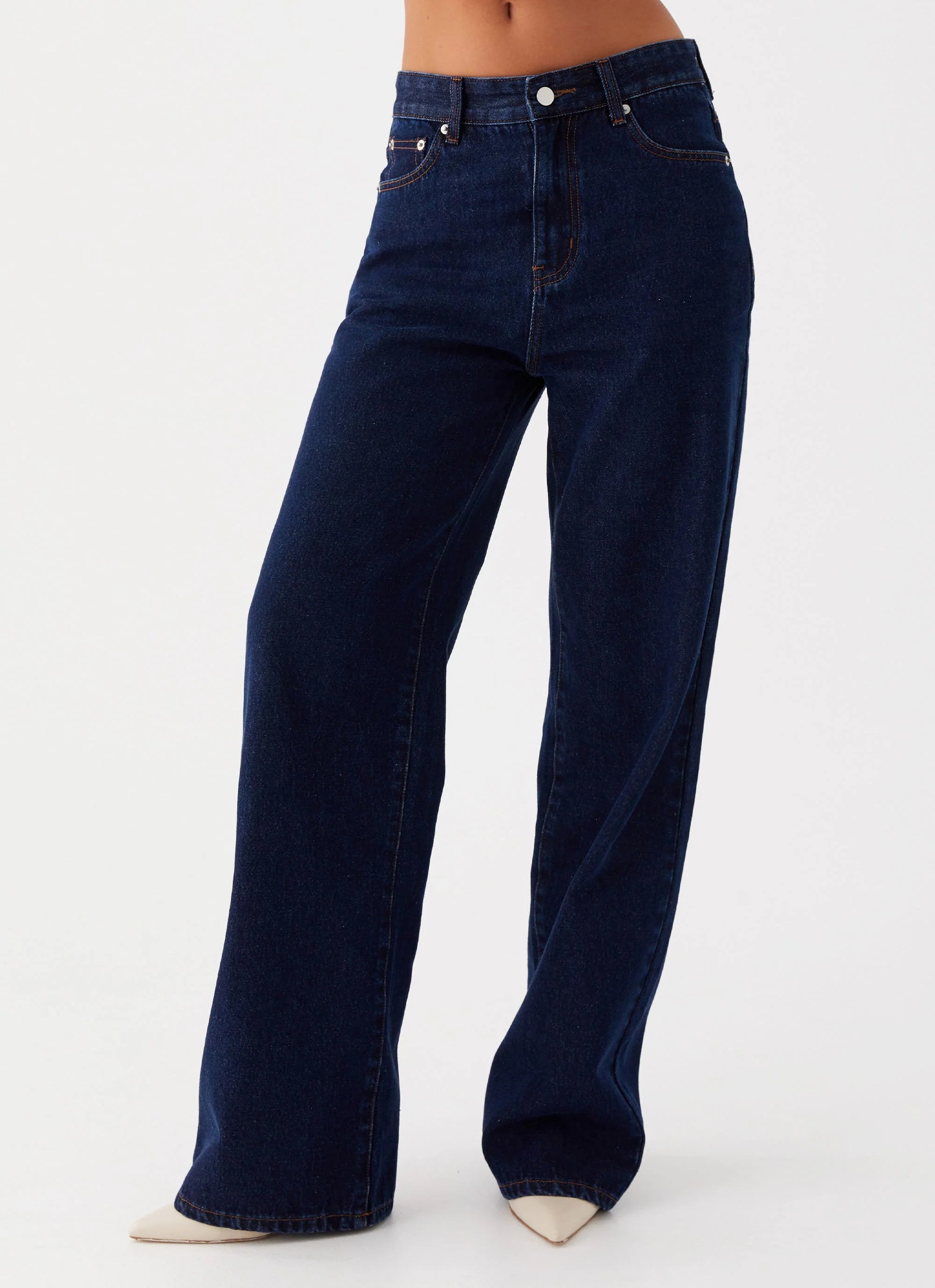 Back Again Straight Leg Denim Jeans - Blue