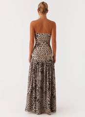 Eden Strapless Maxi Dress - Leopard