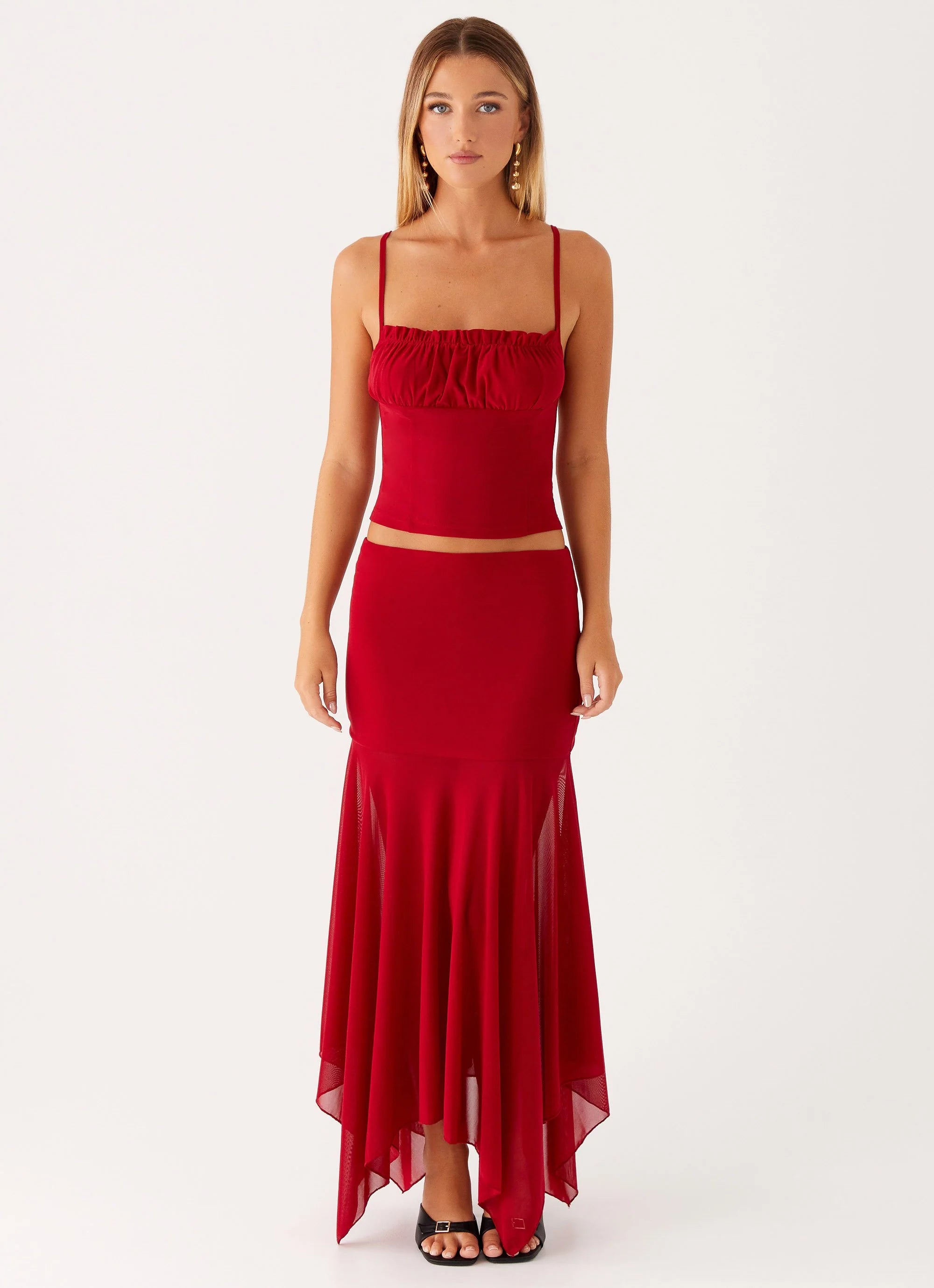 Dionne Maxi Skirt - Red