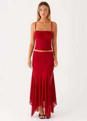 Dionne Maxi Skirt - Red