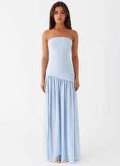 Eden Strapless Maxi Dress - Blue