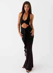 Allanna Frill Maxi Dress - Black