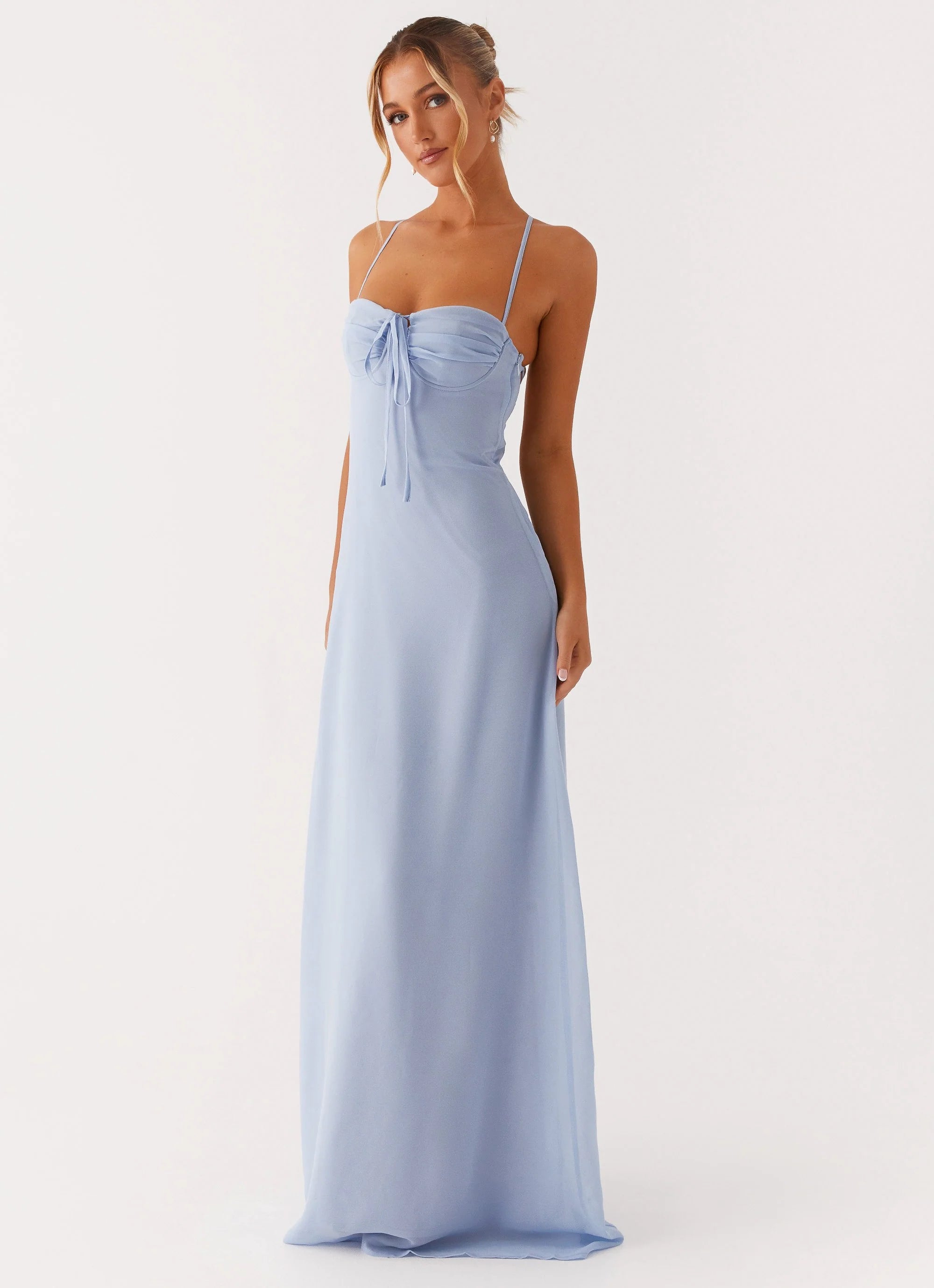 Aveline Bustier Maxi Dress - Blue