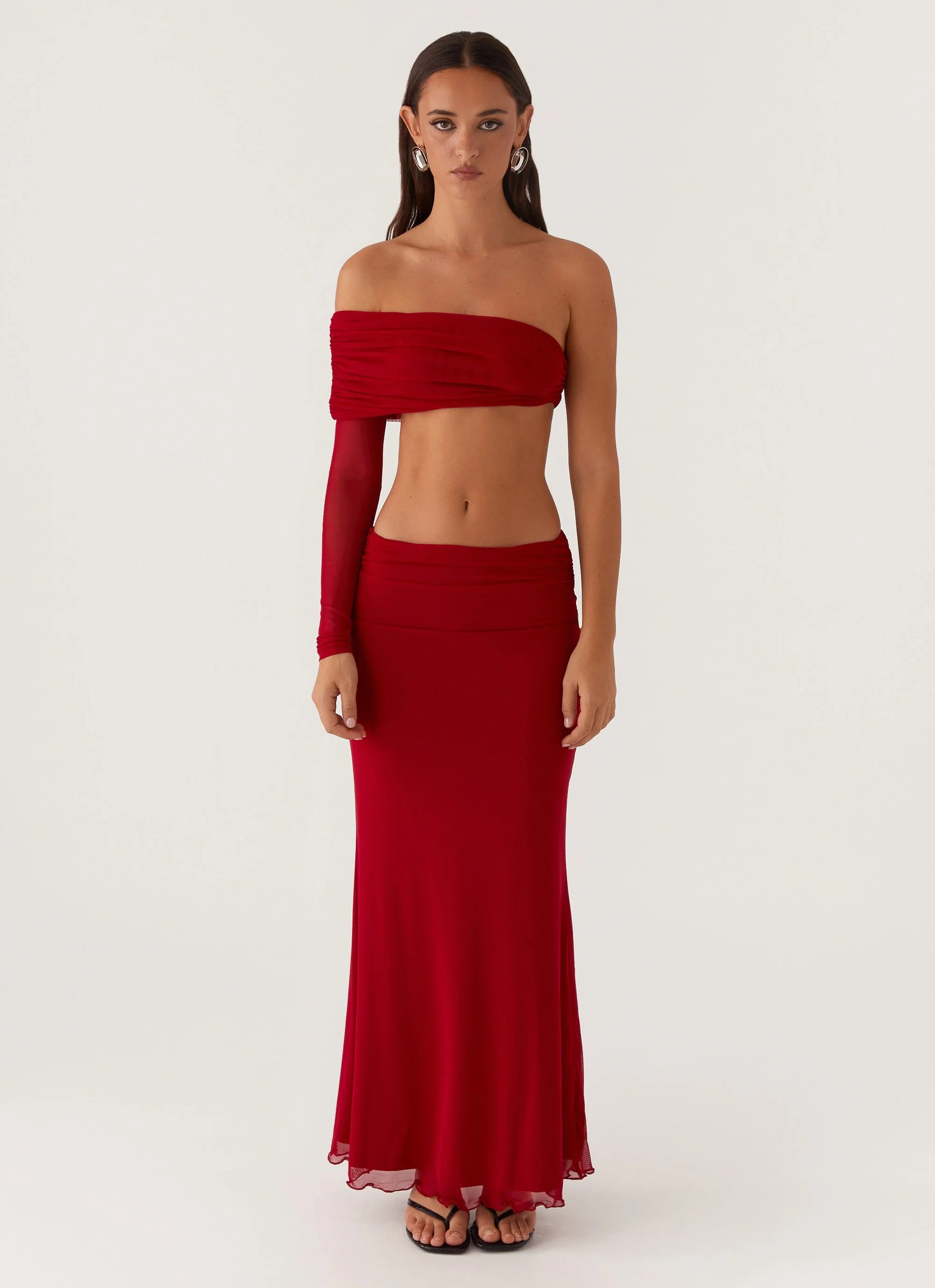 Luella One Shoulder Top - Red