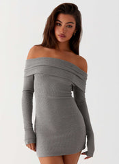 Tanzia Knit Mini Dress - Charcoal