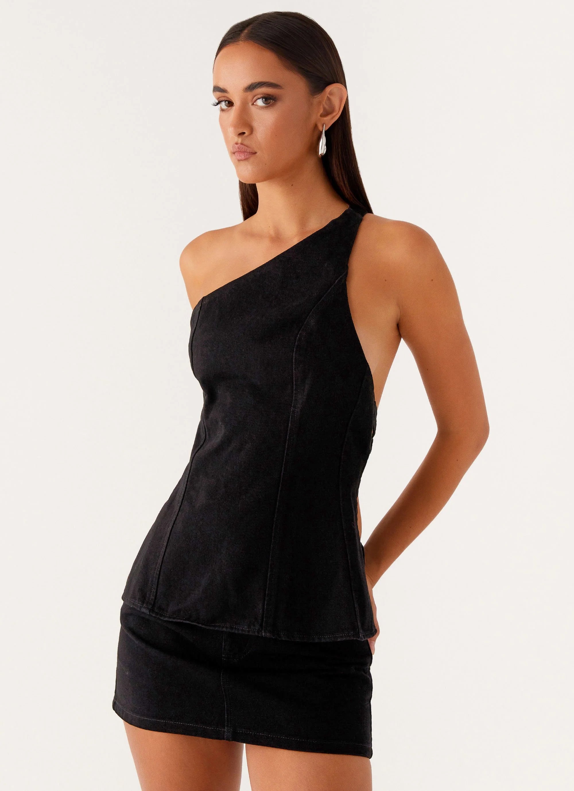 Maysa Denim Top - Black