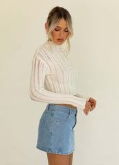 Larissa Ladder Knit Top - Ivory