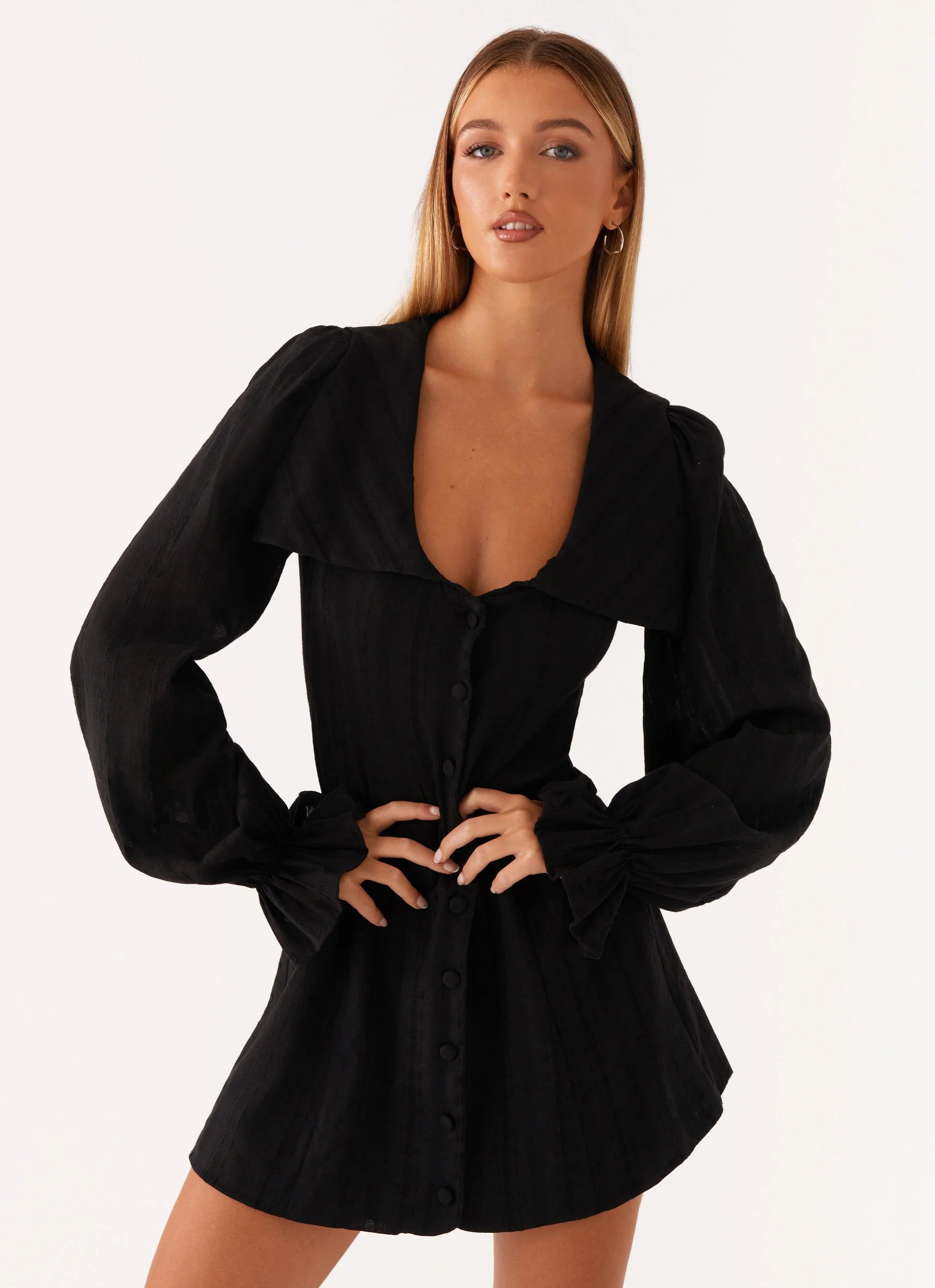 Kendrick Long Sleeve Mini Dress - Black