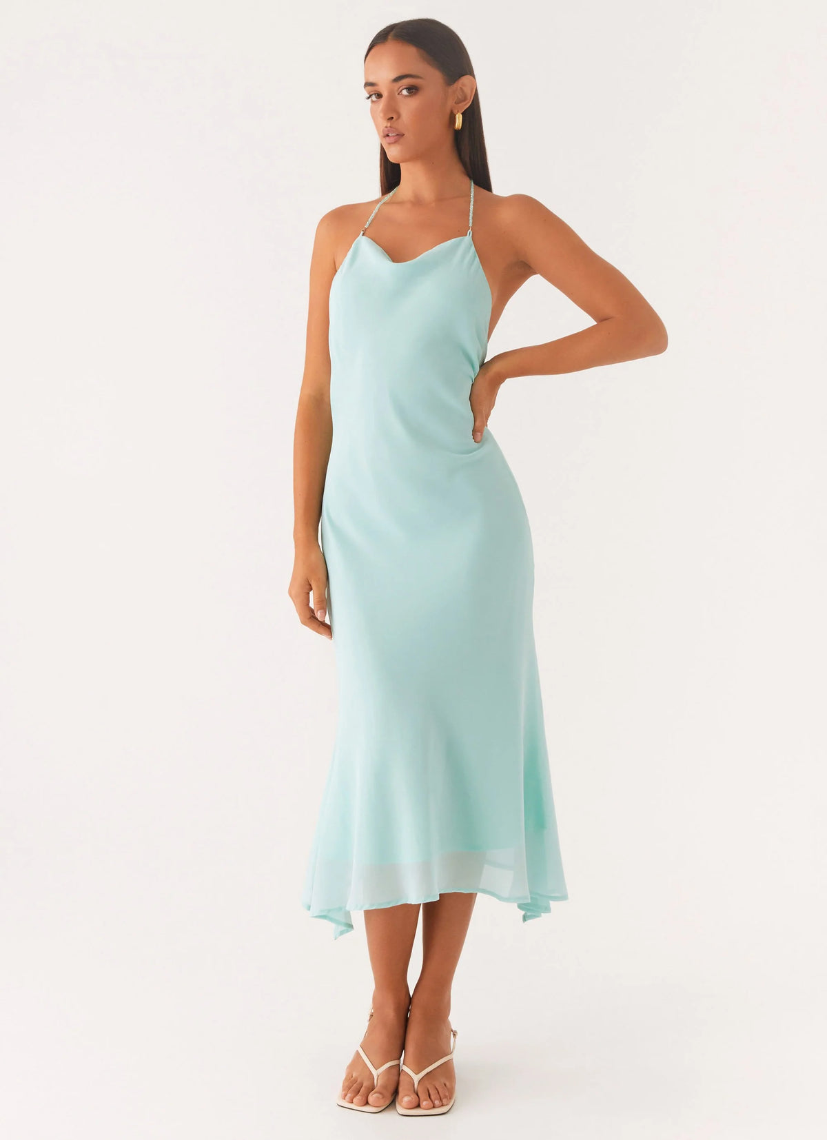 Deep Dive Midi Dress - Pale Blue