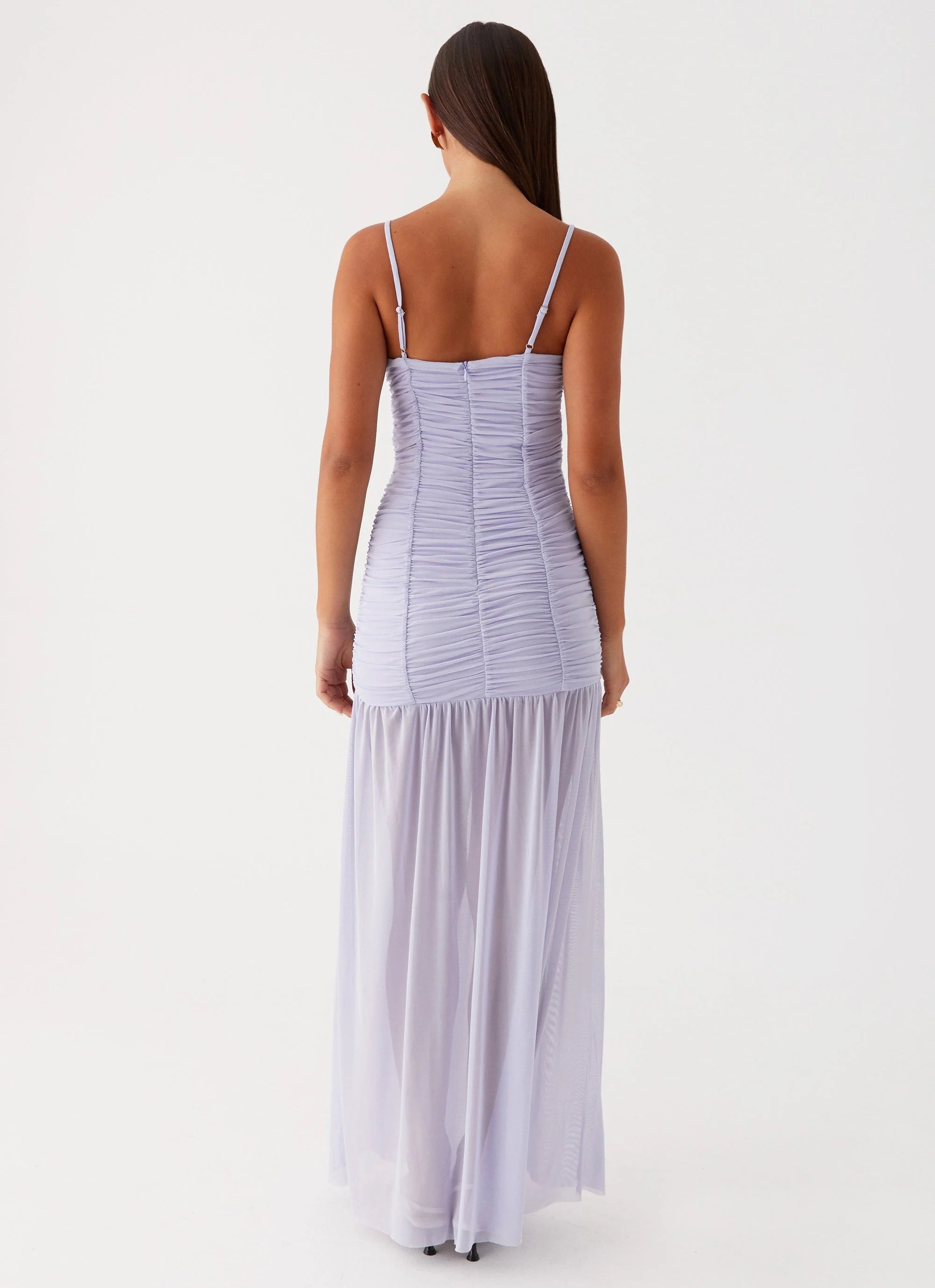 Constance Mesh Maxi Dress - Lavender