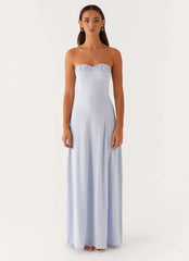 Tayla Linen Maxi Dress - Blue