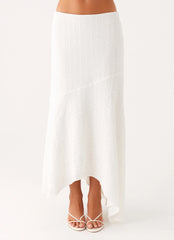 Tayah Asymmetrical Maxi Skirt - White