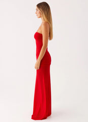 Ottilie Mesh Maxi Dress - Red