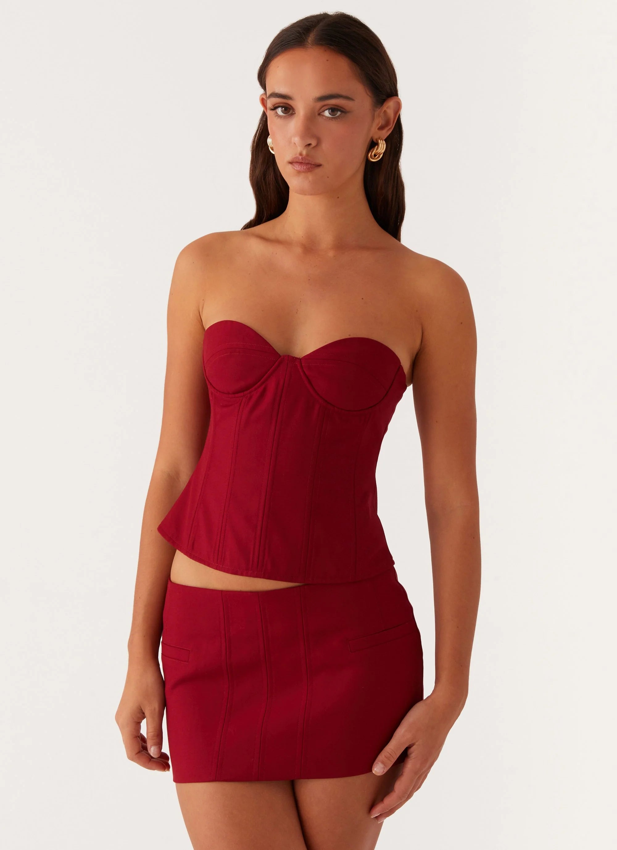 Armelle Corset Top - Maroon