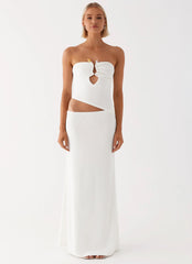 Wild Roses Maxi Dress - White