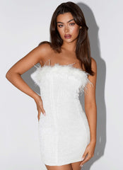 Zyenna Sequin Mini Dress - White