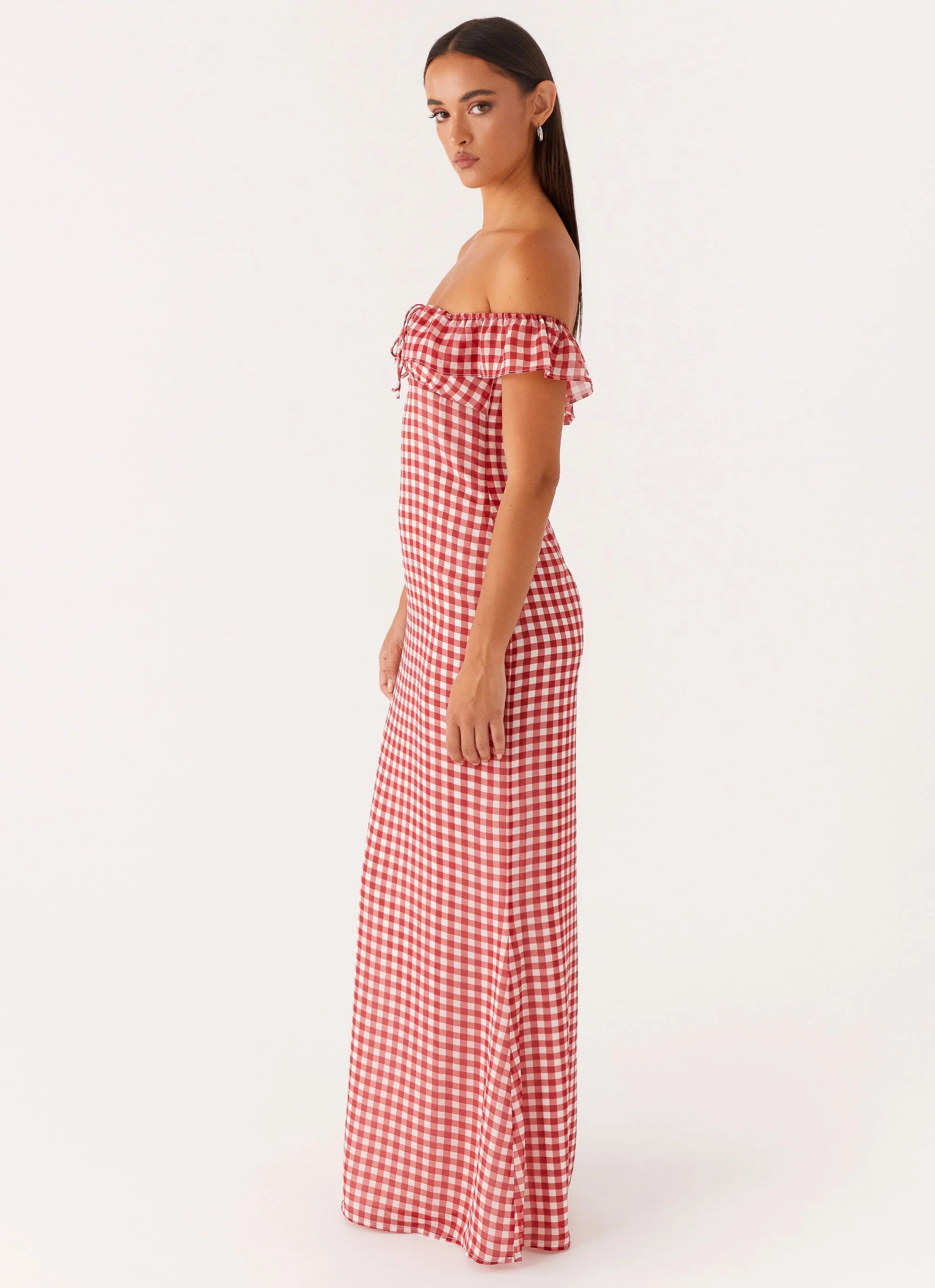 Scarlet Cherry Maxi Dress - Red Gingham