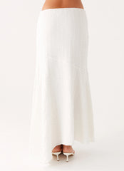 Tayah Asymmetrical Maxi Skirt - White