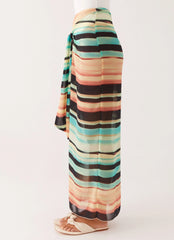 Low Tide Sarong Maxi Skirt - Stripe