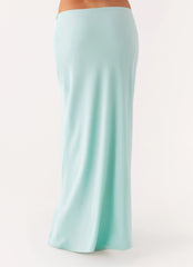 Another Life Chiffon Maxi Skirt - Pale Blue