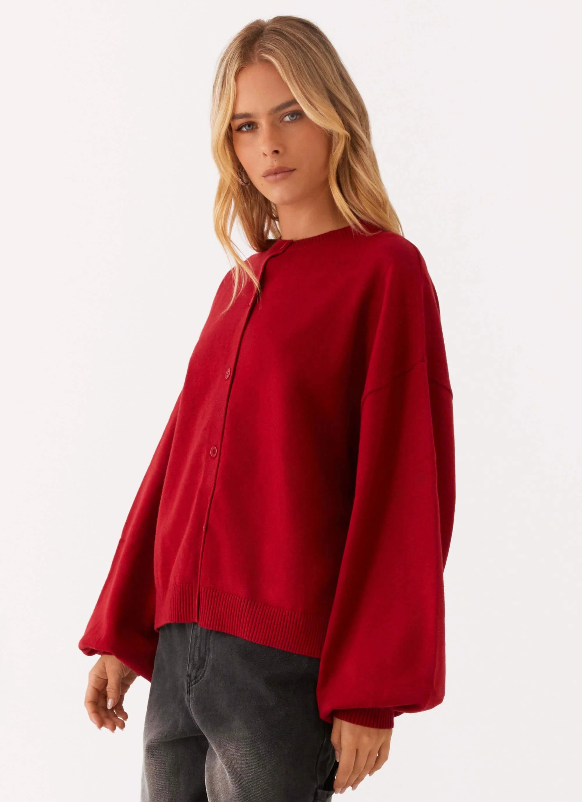 Joey Knit Cardigan - Wine