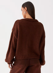 Costella Knit Sweater - Brown