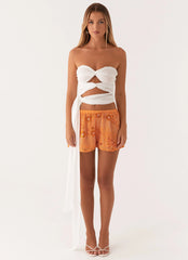 Mercer Sequin Mini Shorts - Orange