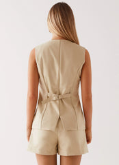 Siena Style Tailored Vest - Beige