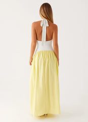 Elora Maxi Dress - Yellow Spliced