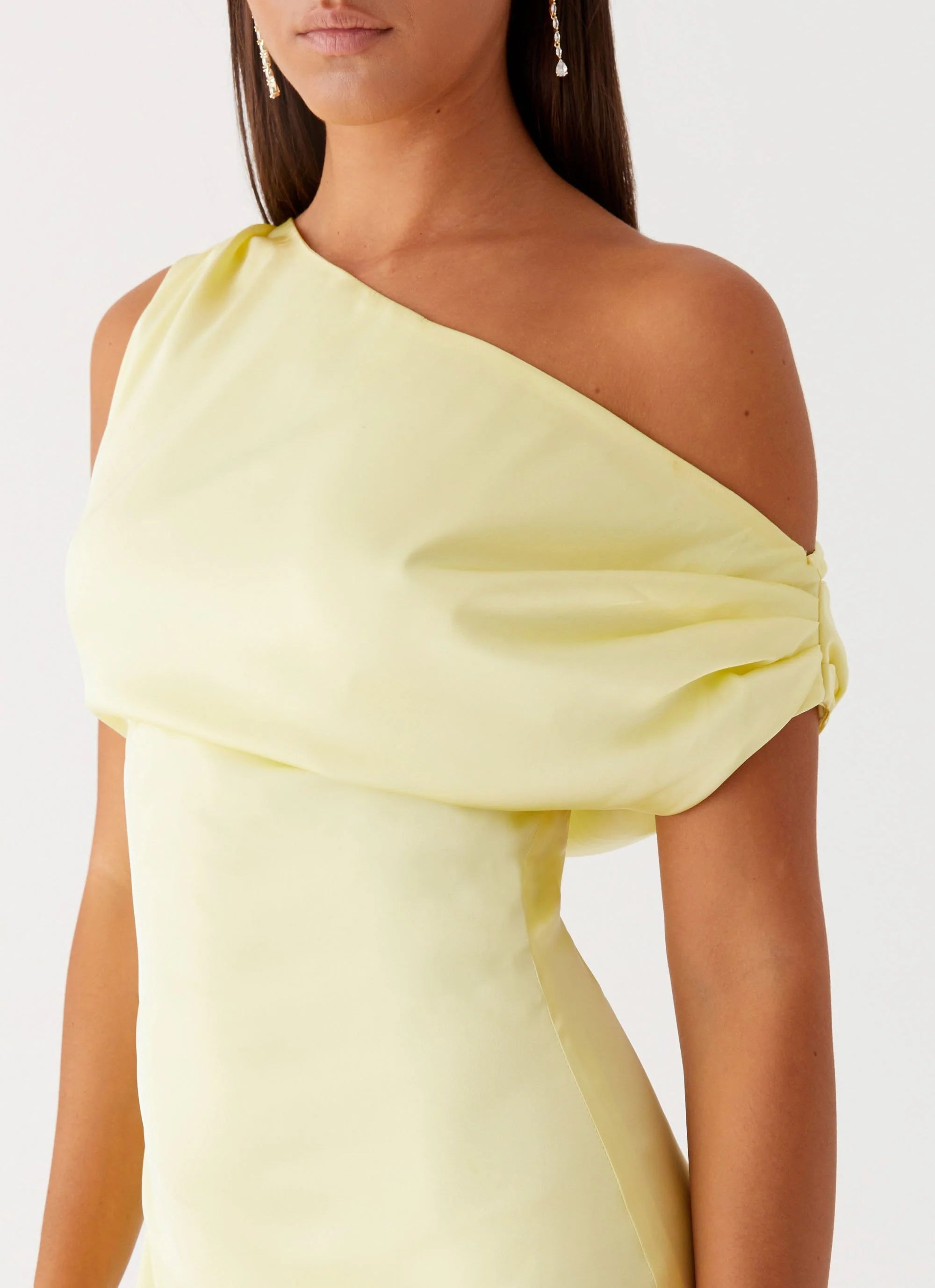 Heart Of Glass Satin Maxi Dress - Yellow