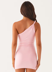 Monty One Shoulder Mini Dress - Pink