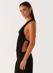 Safiya One Shoulder Top - Black