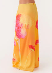 Marrakesh Maxi Skirt - Orange Floral