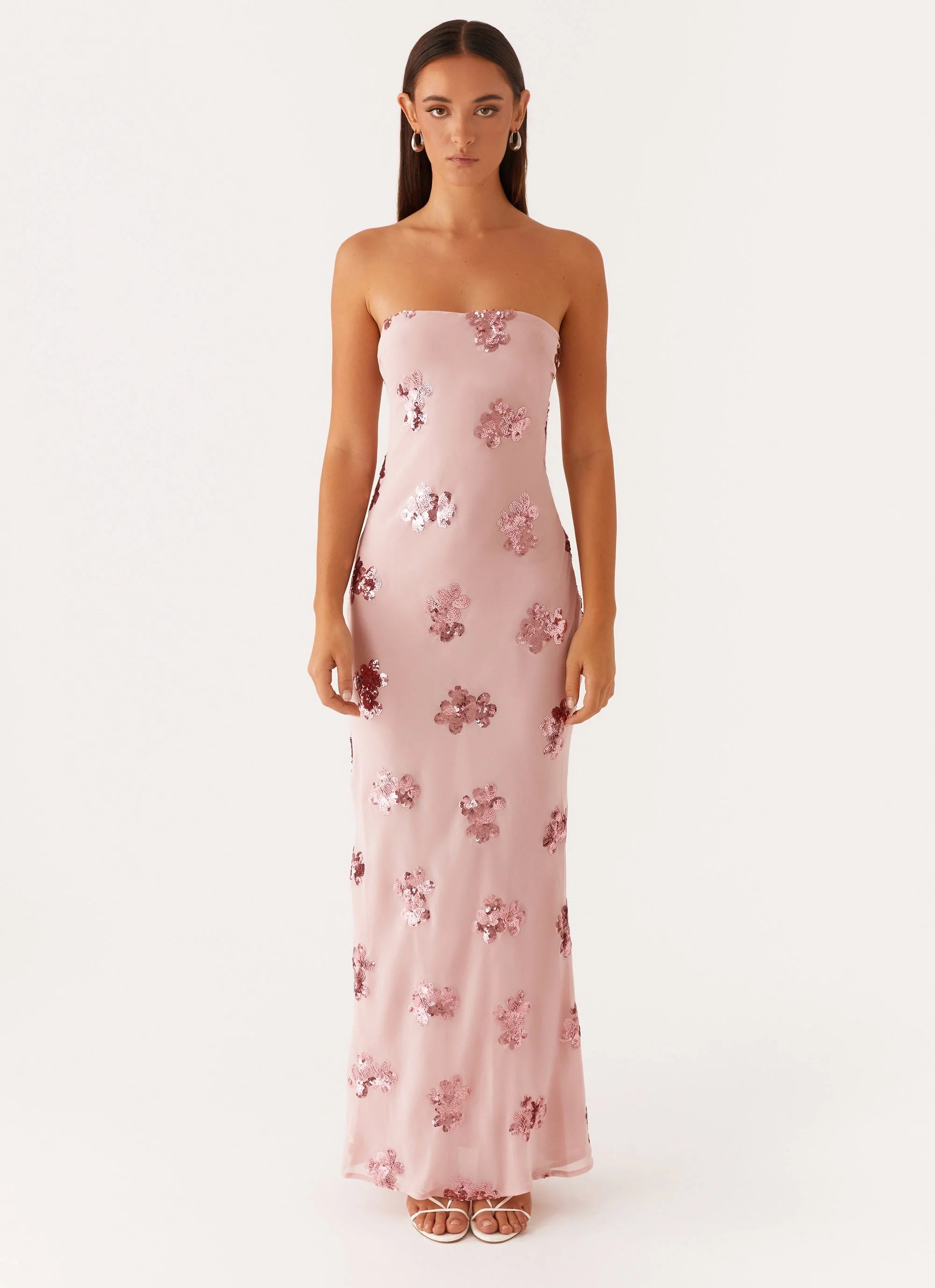 Sweet Escape Sequin Maxi Dress - Baby Pink