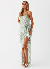 Sweet Serenity Maxi Dress - Sage Floral