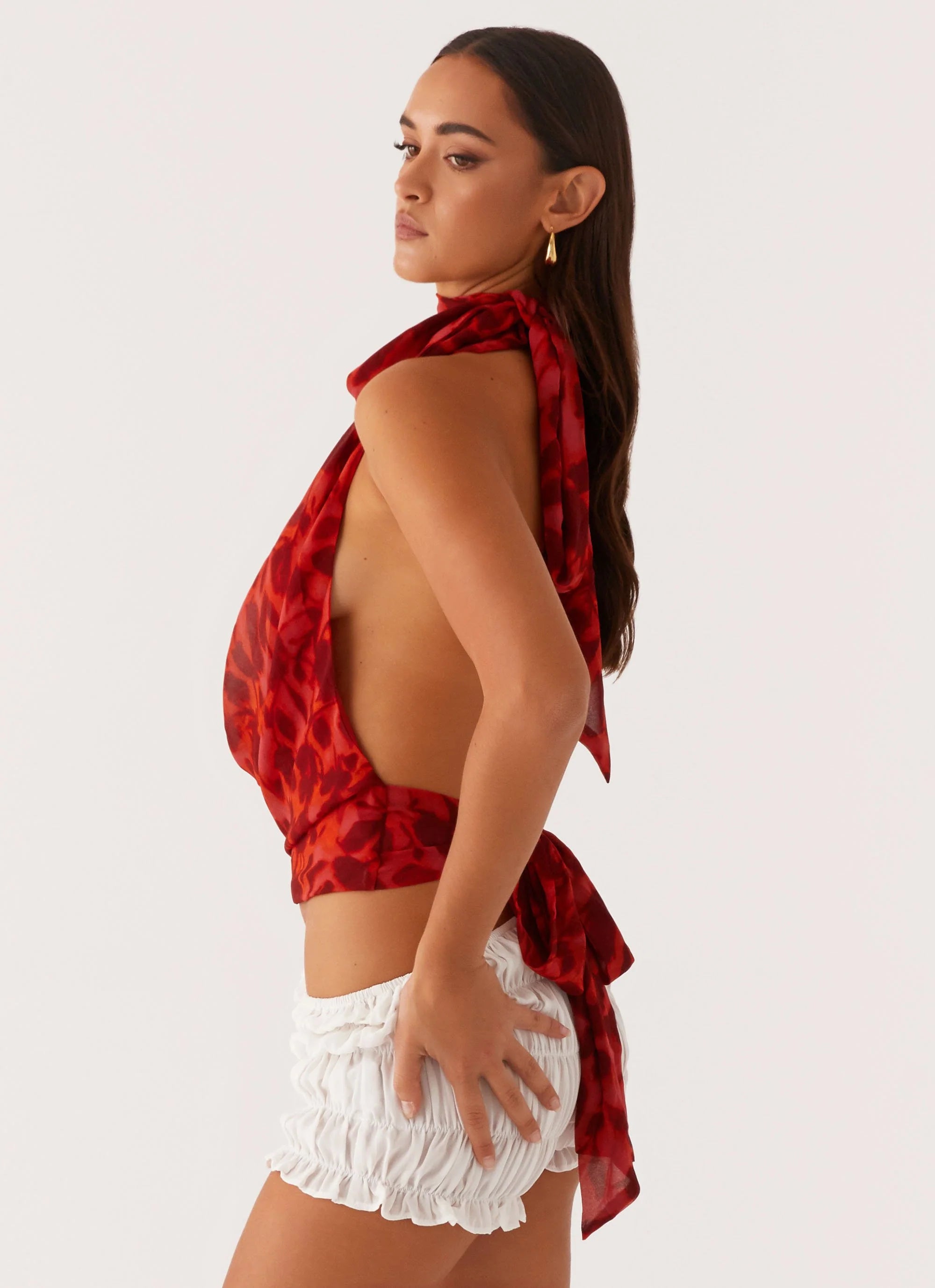 Best Self Top - Deep Red Floral