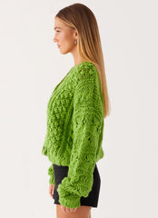 Hazel Knit Cardigan - Green