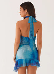 Arlo Mini Dress - Blue Tie Dye