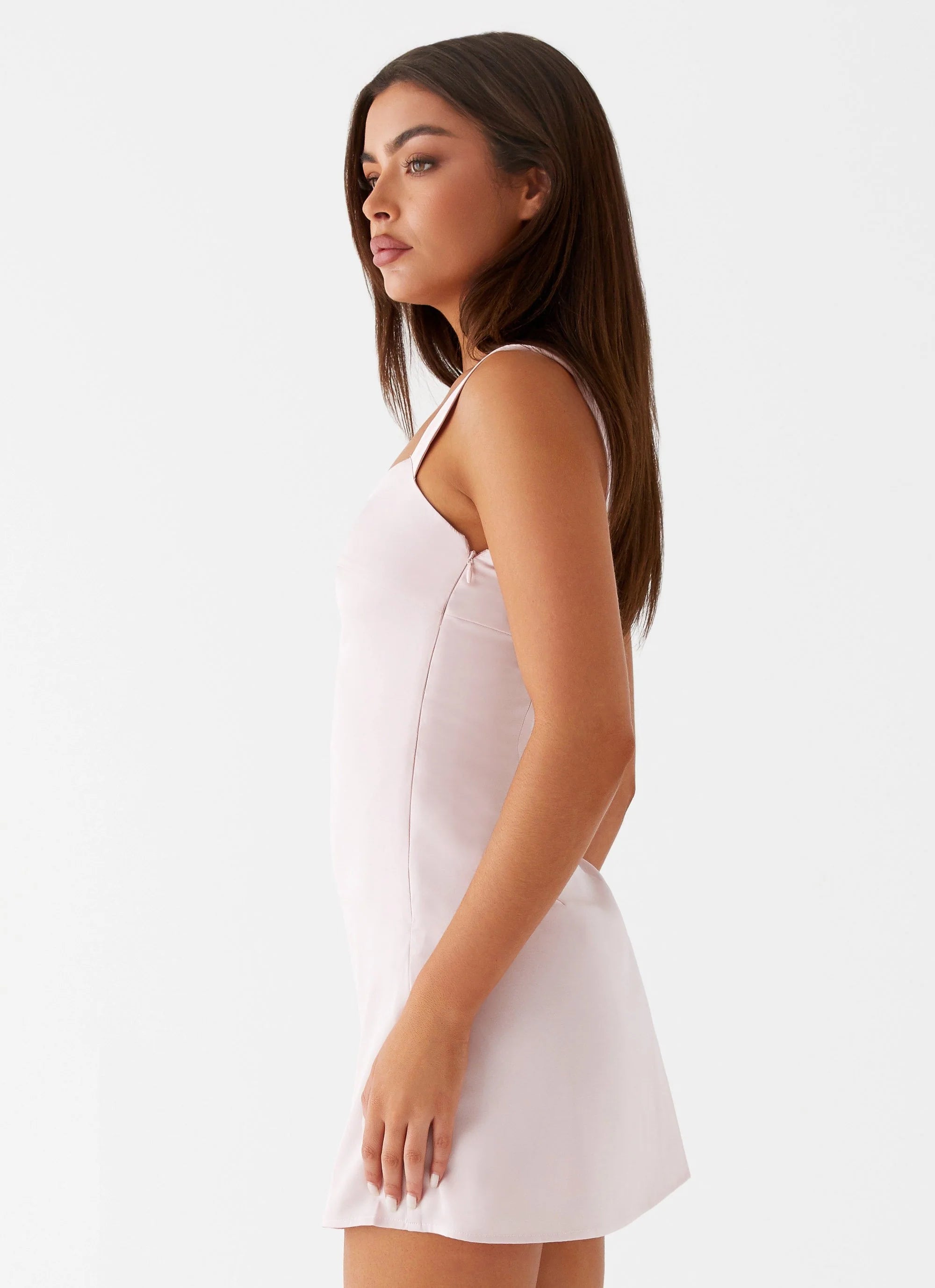 Odette Satin Mini Dress - Pink