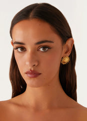 Golden Sun Earrings - Gold